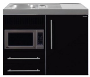 MPM 100 Zwart metalic met koelkast en magnetron RAI-9518