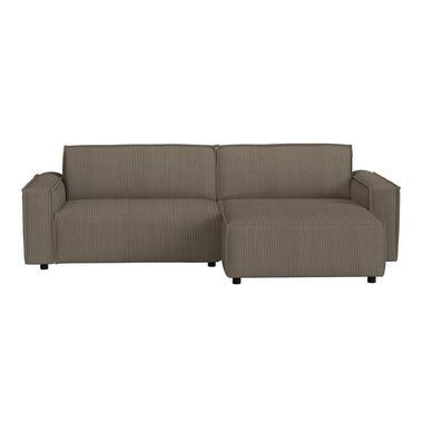 Bank Brooklyn met chaise longue rechts - Soop - taupe - Leen Bakker