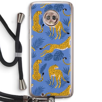 Luipaard: Motorola Moto G6 Transparant Hoesje met koord