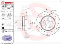 Remmenset, remschijf BREMBO, Remschijftype: Geperforeerd, Inbouwplaats: Achteras: , u.a. für Mercedes-Benz