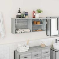 Badkamerwandkast 100x25x40 cm bewerkt hout grijs sonoma eiken