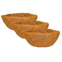 3x stuks voorgevormde inlegvellen kokos voor hanging basket 40 cm - kokosinleggers