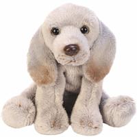 Pluche Weimaraner knuffeldier hond - grijs - 13 cm - thumbnail