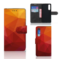 Book Case voor Huawei P30 Polygon Red - thumbnail