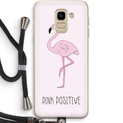 Pink positive: Samsung Galaxy J6 (2018) Transparant Hoesje met koord