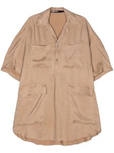 Bimba y Lola robe-chemise à manches courtes - Marron