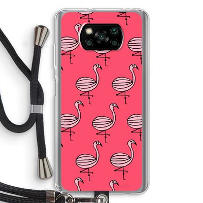 Flamingo: Xiaomi Poco X3 NFC Transparant Hoesje met koord