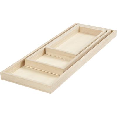 Creativ Company Dienbladen, l: 20+30+40 cm, b: 10+12+15 cm, 3 stuk/ 1 doos