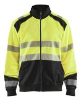 Blåkläder Sweatshirt hele rits High-Vis 35582528 | High-Vis Geel/Zwart | Maat 4XL - 7330509610336