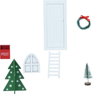 Kerstscene set 8pcs hout kerstversiering - Nampook