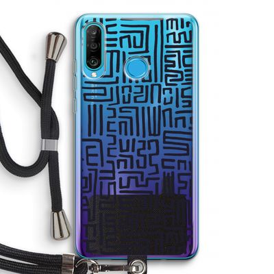 Moroccan Print: Huawei P30 Lite Transparant Hoesje met koord
