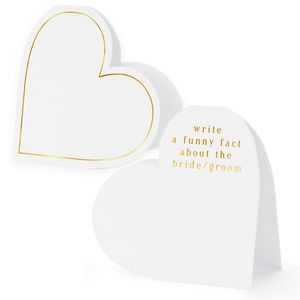 Naamkaartjes/plaatskaartjes Hart - Bruiloft - wit/goud - 10x stuks - 16 x 22 cm