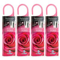 Geurzakjes Rozen geur - 6x - met ophanghaak - voor een frisse kast/was - luchtverfrisser