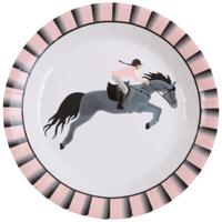 Santex Feest wegwerpbordjes - paarden thema - 10x stuks - 23 cm - paardrijden themafeest