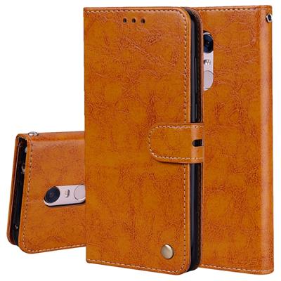 Voor Xiaomi Redmi 5 plus olie Wax textuur horizontale Flip lederen draagtas met houder & kaartsleuven & portemonnee (bruin)