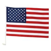 Amerika/USA autoraamvlag -28 x 44 cm - Amerikaanse auto feestartikelen/versiering