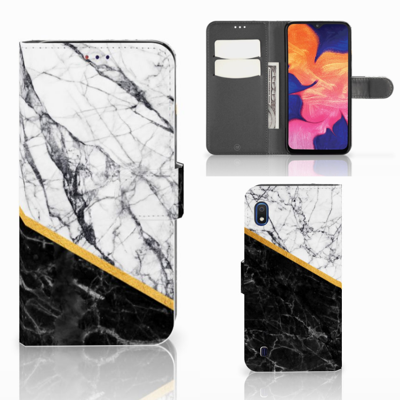 Samsung Galaxy A10 | Bookcase | Marmer Wit Zwart - Origineel Cadeau Man