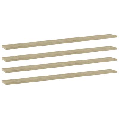 Wandschappen 4 st 100x10x1,5 cm spaanplaat sonoma eikenkleurig