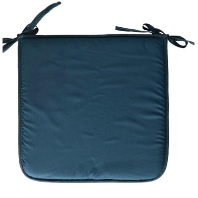 Stof Textile Home stoelkussens - petrolblauw - 38 x 38 x 3 cm - voor binnen - vierkant