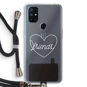 Friends heart pastel: OnePlus Nord N10 5G Transparant Hoesje met koord