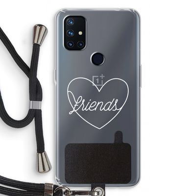 Friends heart pastel: OnePlus Nord N10 5G Transparant Hoesje met koord