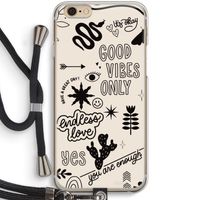 Good vibes: iPhone 6 / 6S Transparant Hoesje met koord