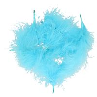 Santex Hobby knutsel veren - 20x - turquoise blauw - 7 cm - sierveren - decoratie   -