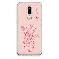 Blooming Heart: OnePlus 6 Transparant Hoesje