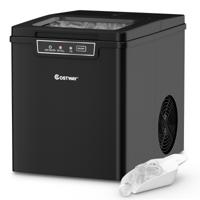 Compacte Ijsblokjesmachine 9 Kogeltjes Ijs / 8 Minuten 12 kg/Dag Ijsmachine met Ijslepel en Emmer 35 x 25 x 29,5 cm Zwart