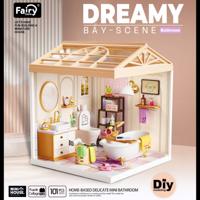 Dreamy mini house Badkamer Bathroom met ledlamp DIY Modelbouw Knutselen Dreamy mini house Badkamer Bathroom met ledlamp DIY Modelbouw Knutselen