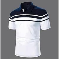 Voor heren POLO Shirt Golfshirt Buiten liiketoiminta Klassiek Korte Mouw Modieus Ontwerper Kleurenblok Gestreept Klassieke Stijl Zomer Lente Normale pasvorm Zwart Marineblauw blauw Bruin Groen Grijs Lightinthebox