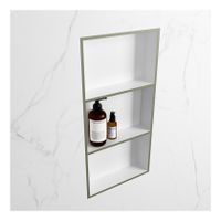Wandnis Solid Surface Easy | In- en opbouw | 30x60x8 cm | 3 vakken | Army/Talc