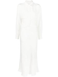 Christopher Esber robe longue en soie à design à empiècements - Blanc