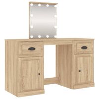 vidaXL Kaptafel met LED-verlichting 130x50x132,5 cm sonoma eikenkleur