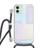 Square pastel: iPhone 11 Transparant Hoesje met koord