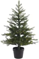 Everlands Grandis verlichte kunstkerstboom op batterijen groen 120cm, 100 lampjes