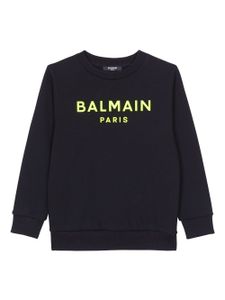 Balmain Kids sweat en coton à logo imprimé - Noir