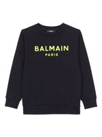 Balmain Kids sweat en coton à logo imprimé - Noir - thumbnail