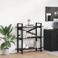 Boekenkast Zwart Eiken 100 x 33,5 x 102 cm Bewerkt hout