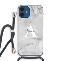 Ivory Marble: iPhone 12 mini Transparant Hoesje met koord