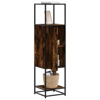 Hoge kast 35,5x35x139 cm bewerkt hout en metaal gerookt eiken Hoge kast 35,5x35x139 cm bewerkt hout en metaal gerookt eiken