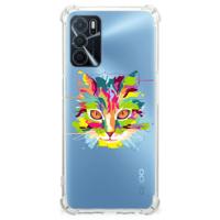 OPPO A16 | A16s | A54s Stevig | Bumper Hoesje | Cat Color