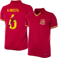 Spanje Retro Voetbalshirt 1988 + A. Iniesta 6 (Photo Style)