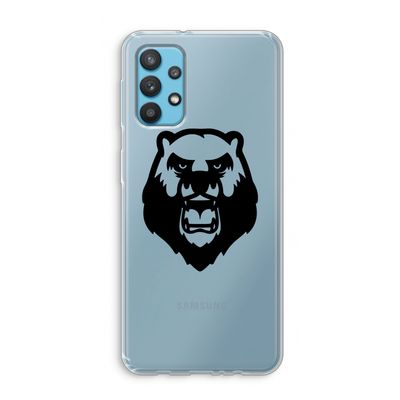 Angry Bear (black): Samsung Galaxy A32 4G Transparant Hoesje