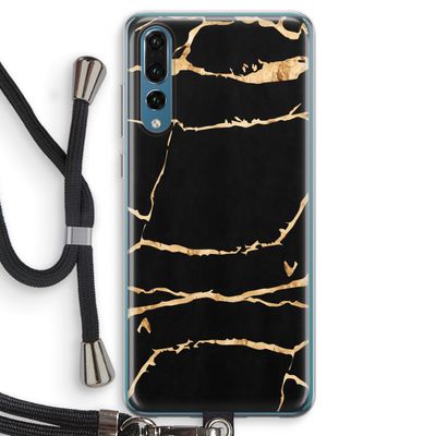 Gouden marmer: Huawei P20 Pro Transparant Hoesje met koord