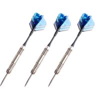Set van 12x stuks dartpijlen in etui 24 grams zwart/blauw