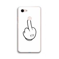 Middle finger white: Google Pixel 3 XL Transparant Hoesje