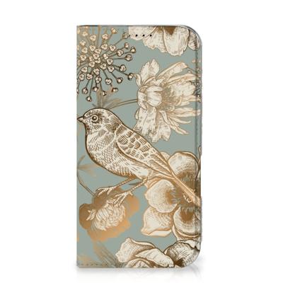 Smart Cover voor iPhone 16 Vintage Bird Flowers