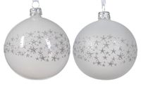 Kerstbal glas d8 cm winterwit a2 kerst - Decoris