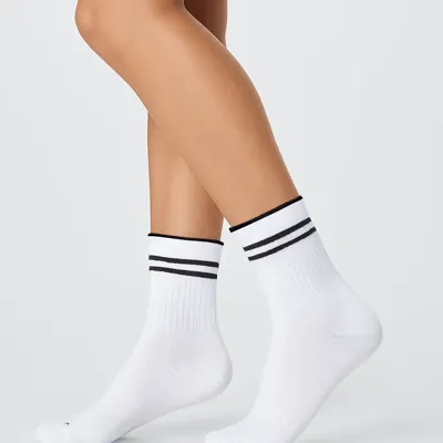 FALKE Run Rib Legacy Unisex Korte sok - Quarter sokken katoen - Badstof zool - Sportsokken wit